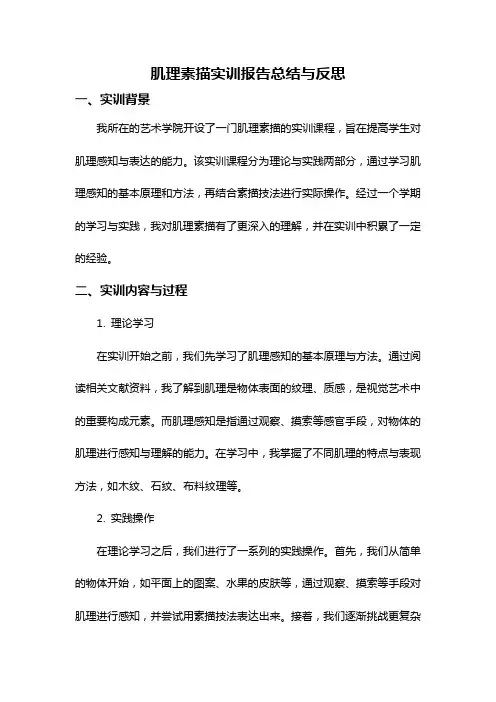 肌理素描实训报告总结与反思