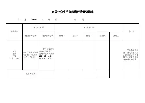 公共场所消毒记录
