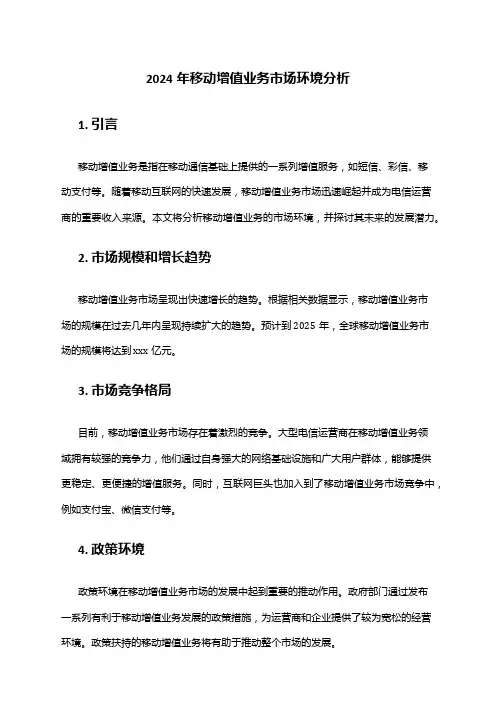 2024年移动增值业务市场环境分析