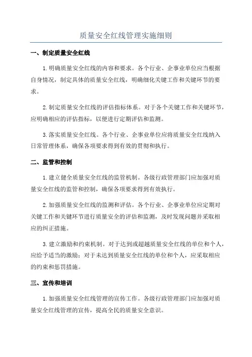 质量安全红线管理实施细则