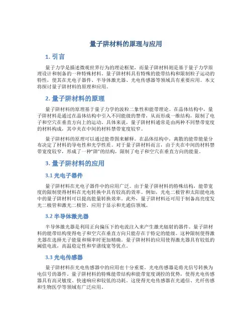量子阱材料的原理与应用