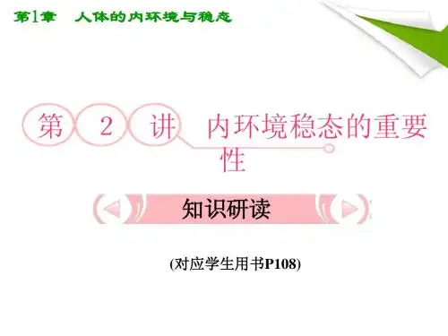 人教版教学课件2012高考生物总复习课件：12《内环境稳态的重要性》知识研习(新人教版必修3)(共18张PPT)