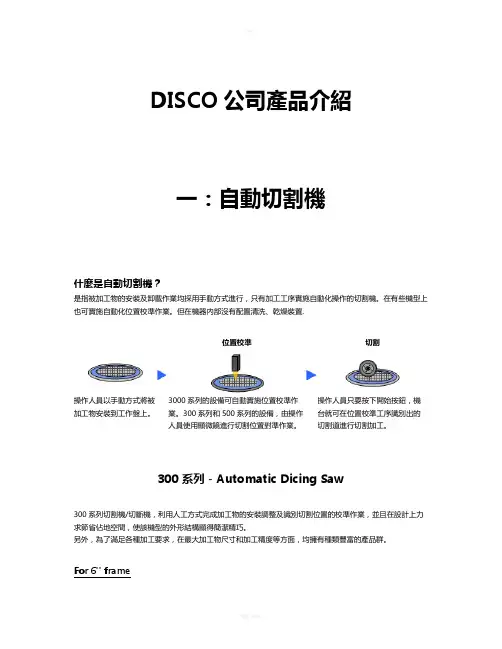 DISCO公司产品系列介绍