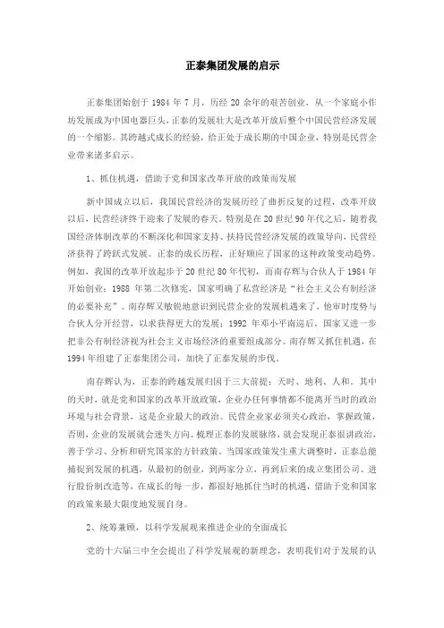 正泰集团发展的启示