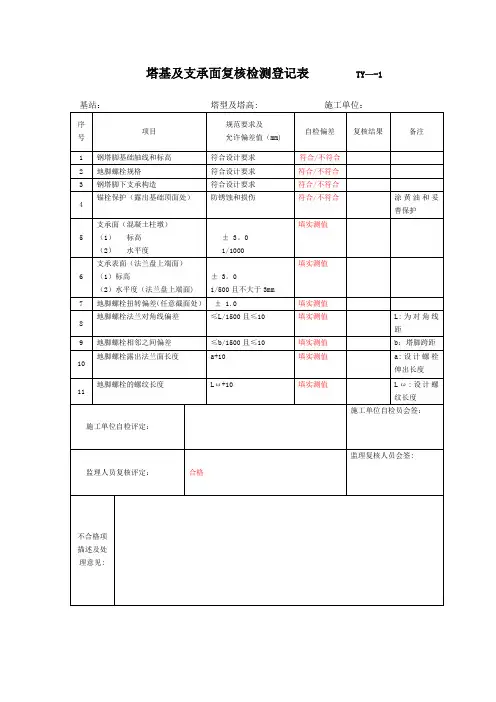 铁塔验收表格