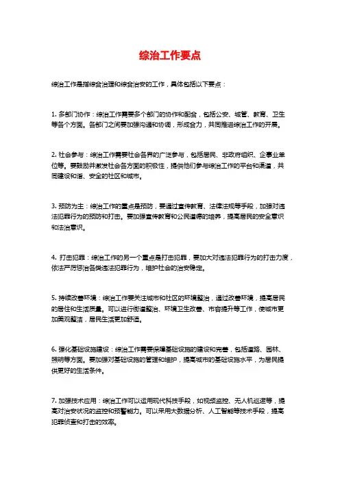 综治工作要点