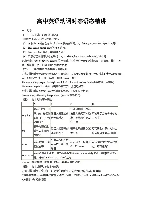 英语时态语法基础知识大全