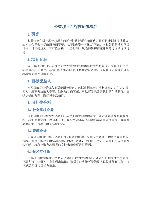 公益项目可行性研究报告