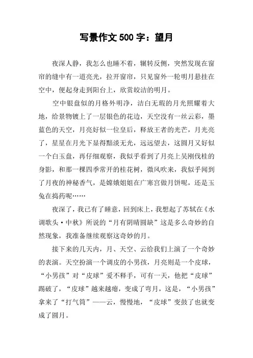 写景作文500字：望月