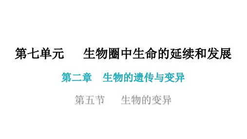 人教版八年级生物下册7. 生物的变异 课件