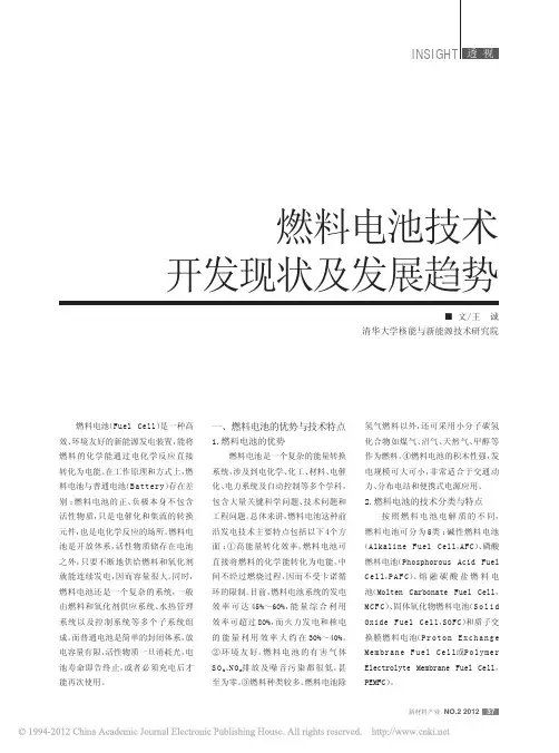 燃料电池技术开发现状及发展趋势_王诚