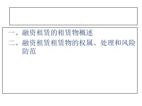 融资租赁理论与实务第八讲融资租赁的租赁物ppt课件