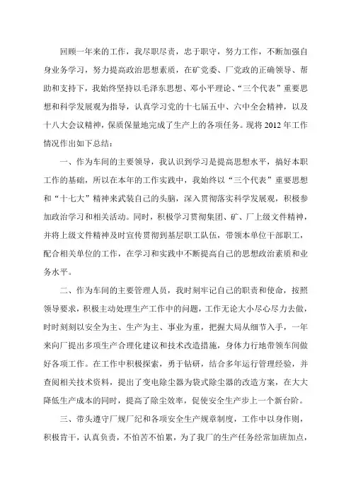 2012年党员个人总结