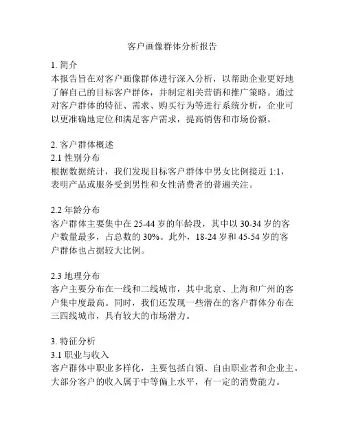 客户画像群体分析报告
