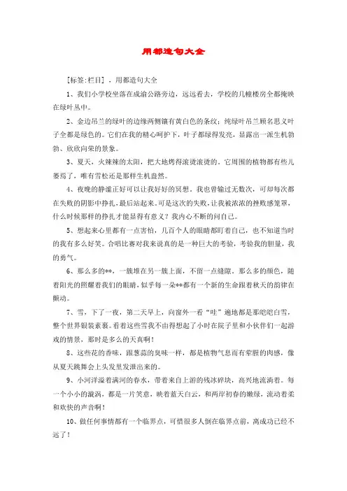 用都造句大全