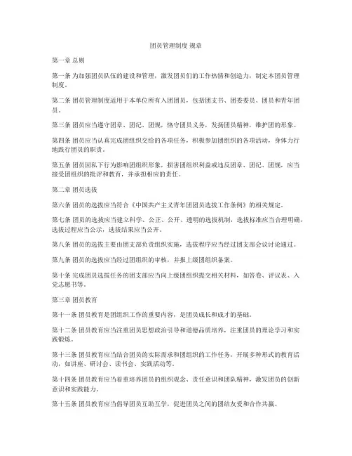 团员管理制度 规章