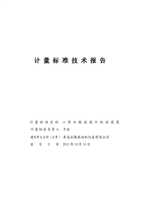 温度计计量标准技术报告2010