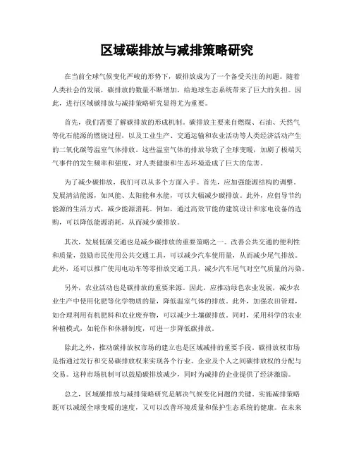 区域碳排放与减排策略研究