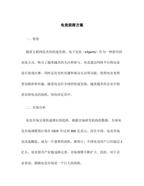 电竞招商方案