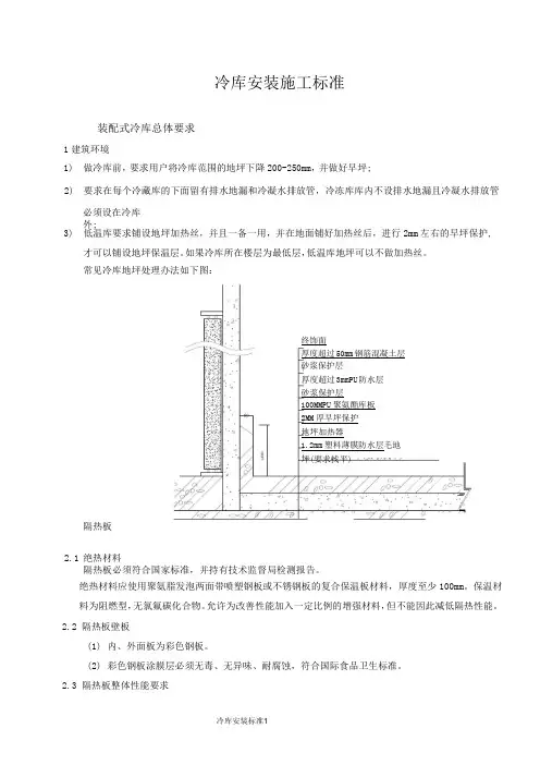 冷库安装标准