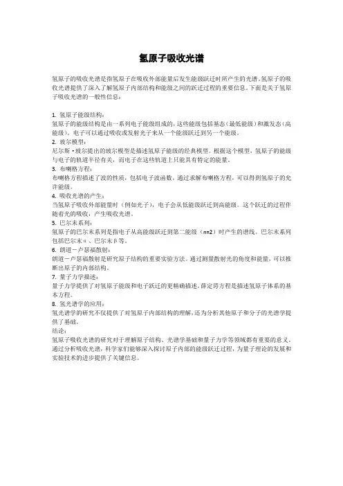 氢原子吸收光谱
