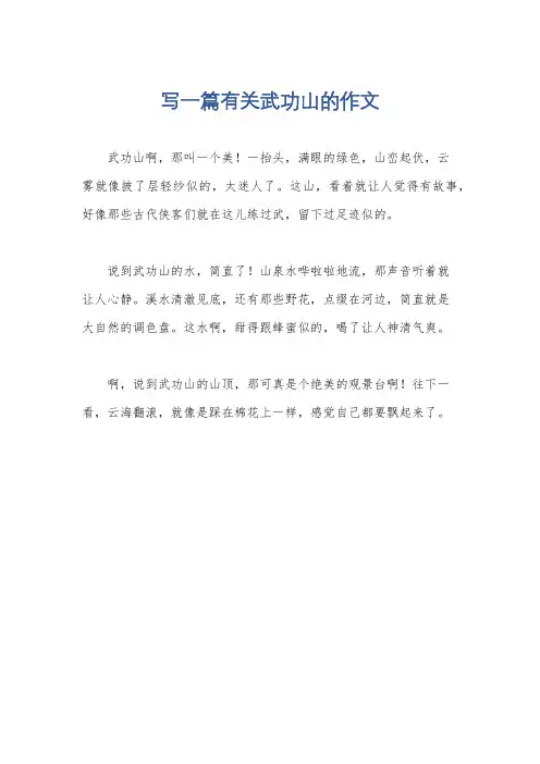 写一篇有关武功山的作文