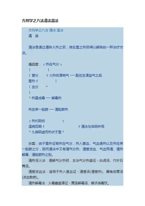 方剂学之八法清法温法