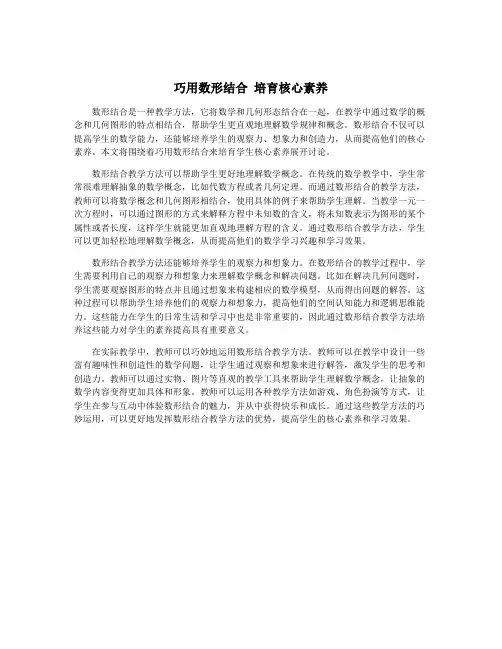 巧用数形结合 培育核心素养