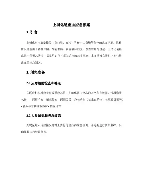 上消化道出血应急预案
