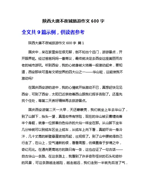 陕西大唐不夜城旅游作文600字