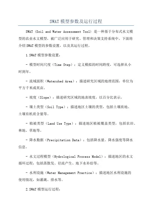 SWAT模型参数及运行过程