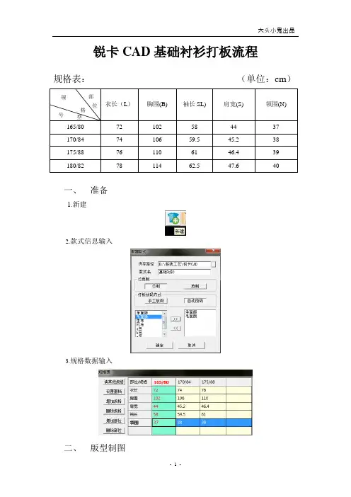 锐卡CAD基础衬衫打板流程