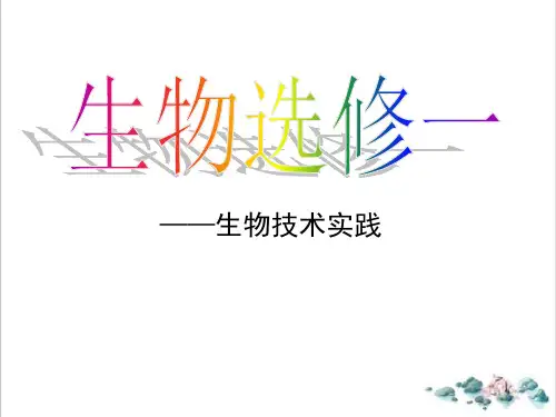 人教版生物选修一.《果酒和果醋的制作》实用PPT教学课件.