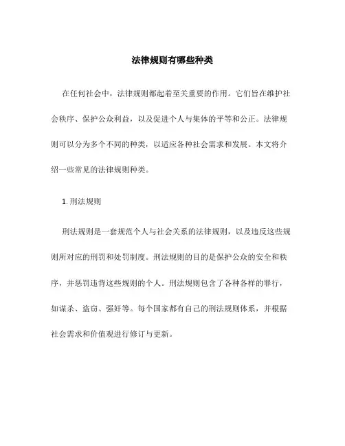 法律规则有哪些种类