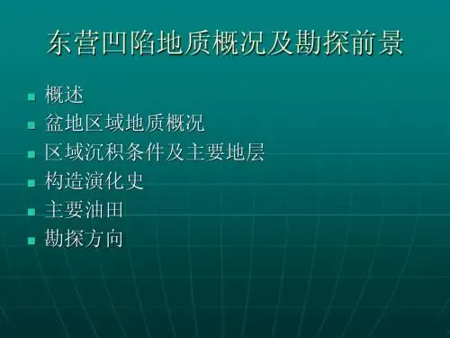 东营凹陷地质概况及勘探前景