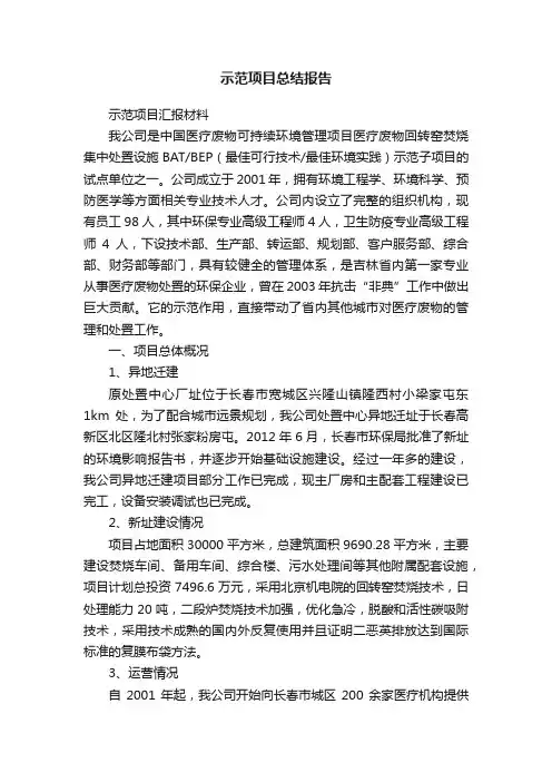 示范项目总结报告