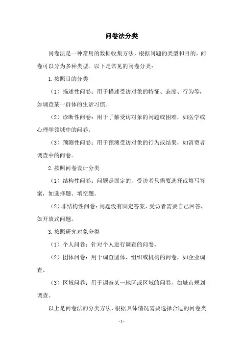 问卷法分类