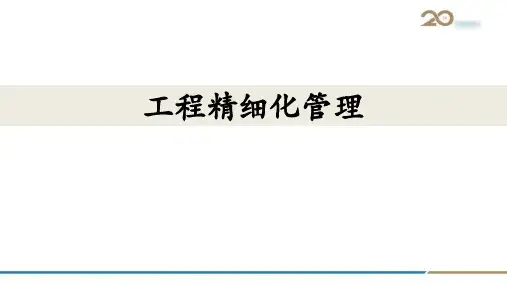 工程精细化管理(31P PPT)