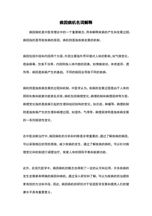 病因病机名词解释