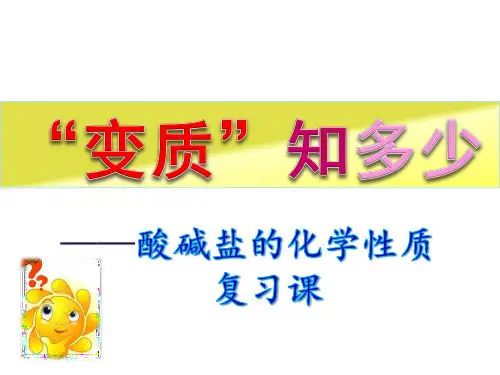 沪教版(上海)初中化学九年级下册 6.2  “变质”知多少--酸碱盐的化学性质复习  课件 