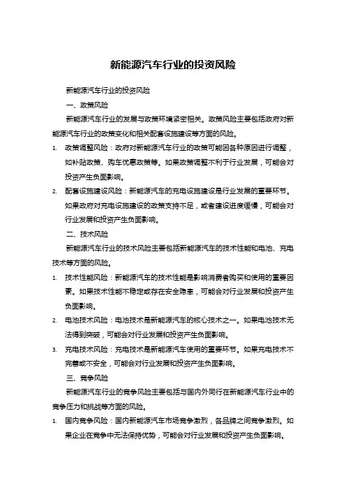 新能源汽车行业的投资风险 (2)