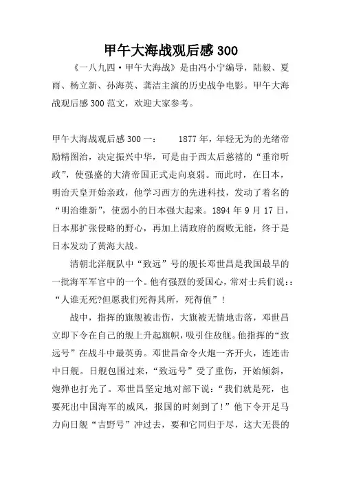 甲午大海战观后感300