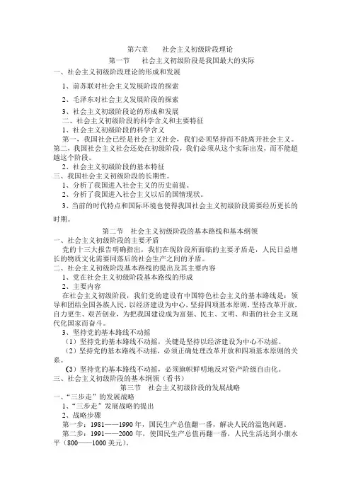 毛概讲义要点第六章
