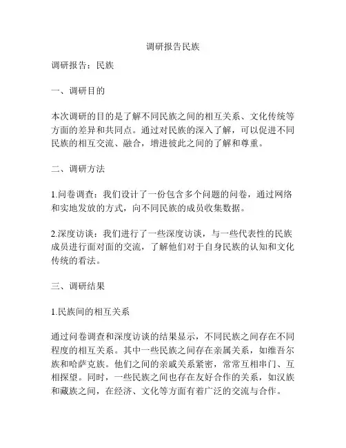 调研报告民族