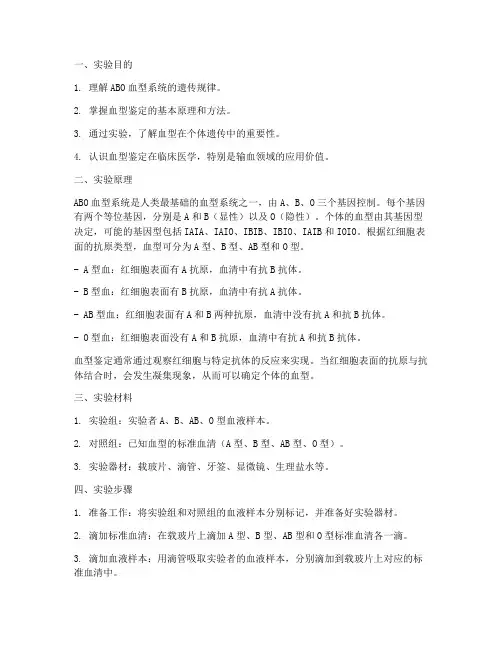 遗传血型实验报告