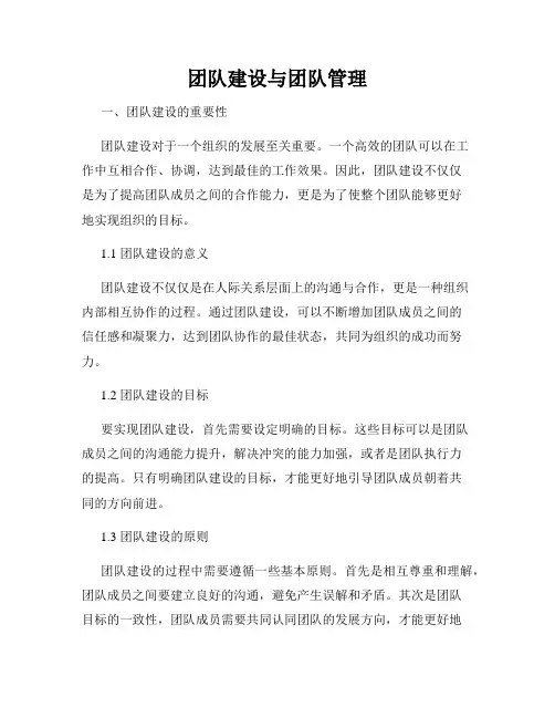 团队建设与团队管理
