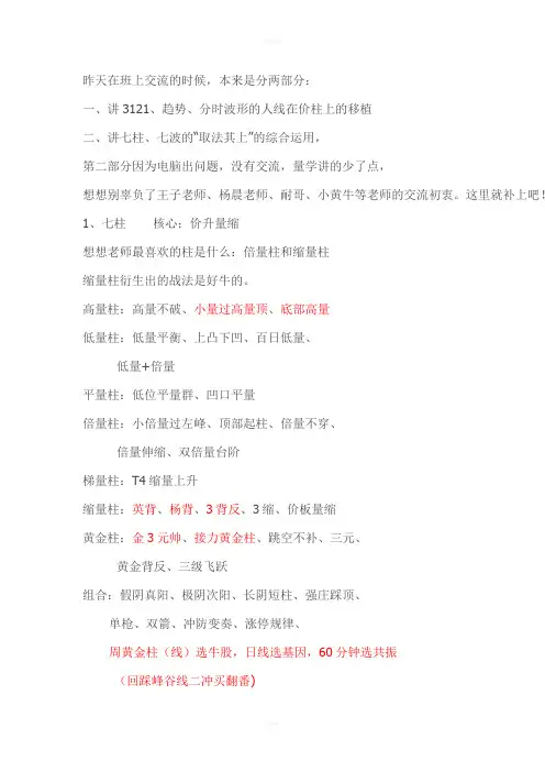 黑马王子量柱量线量波呱呱讲座