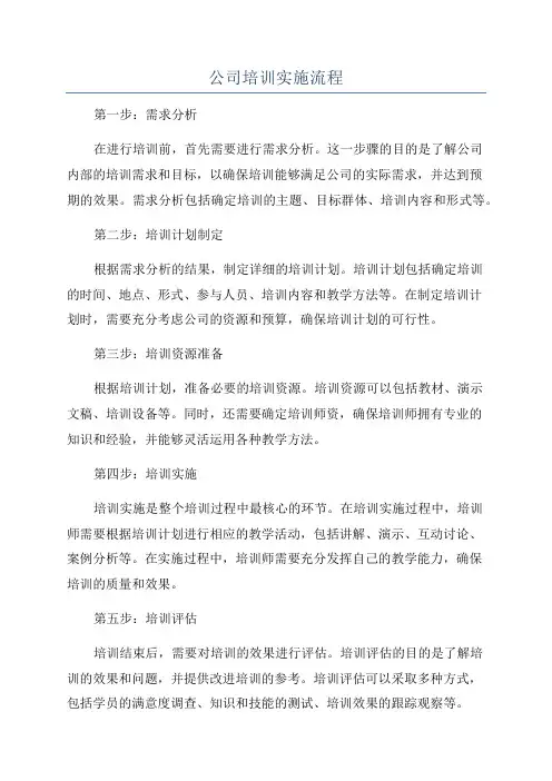 公司培训实施流程