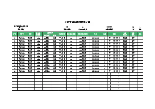 公司货运车辆信息统计表模板