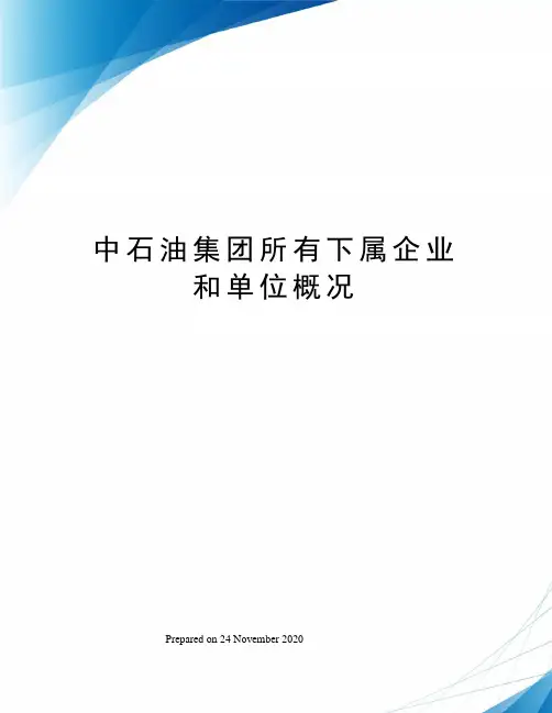 中石油集团所有下属企业和单位概况